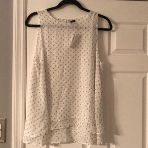 Sleeveless white with black detail blouse